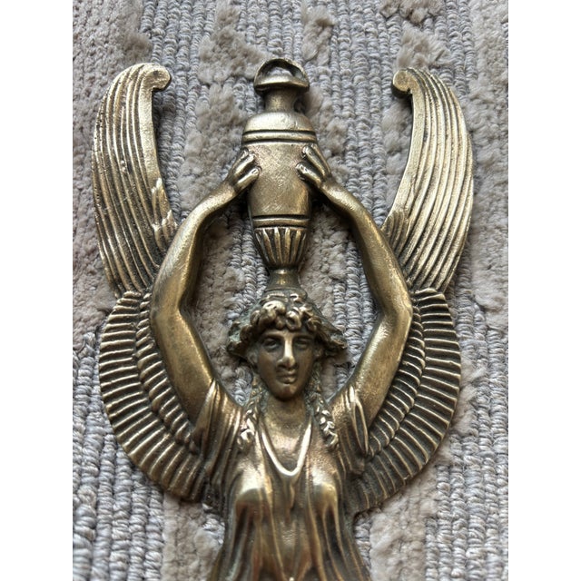 French Brass Angel Sconces, a 19th Century Pair For Sale In Philadelphia - Image 6 of 15