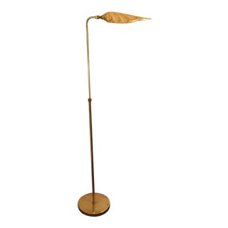 Tomasso Barbi for Chapman Brass Floor Lamp With Leaf Detail For Sale