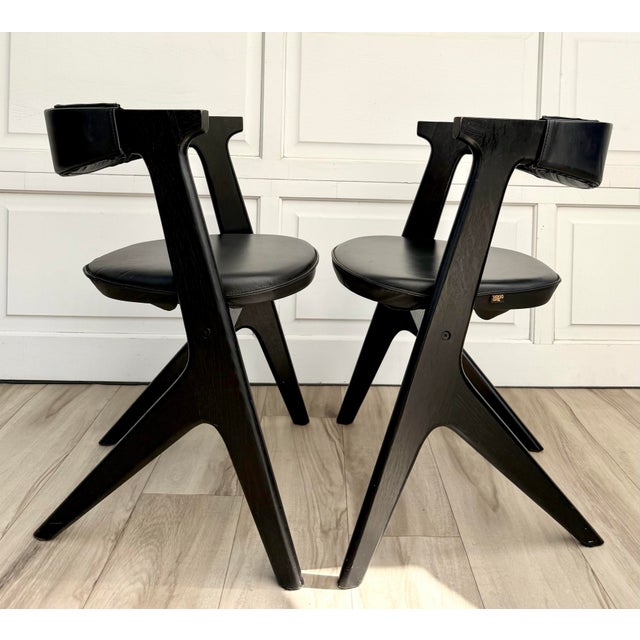 Tom Dixon Tom Dixon “Slab” Dining Chairs With Black Leather Seats & Back Pads - Set of 4 For Sale - Image 4 of 15