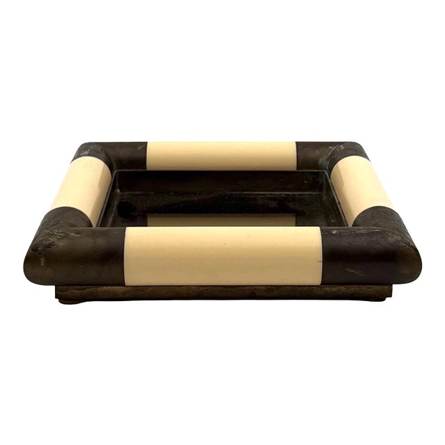 Tommaso Barbi, Mid-Century Mirrored Brass Vide Poche, Italy 1970 For Sale