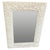 Fun, hand carved wood framed mirror. Full dimensions; 52" x 39.5" x frame 8.5" wide x mirror 35.5 x 23.5" x 1.5″ thick....