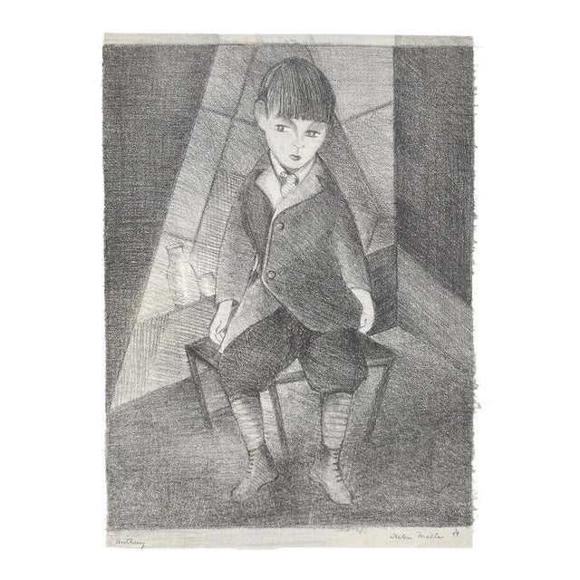 1940s Helen Malta Figural Lithograph of Anthony For Sale