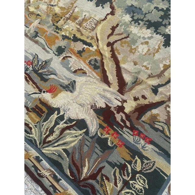 Vintage French Needlepoint Tapestry with Landscape Motif in the style of Aubusson, 1960s For Sale - Image 18 of 18