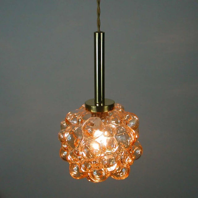 Mid-Century Amber Bubble Pendant by Helena Tynell for Limburg, 1960s For Sale - Image 9 of 12