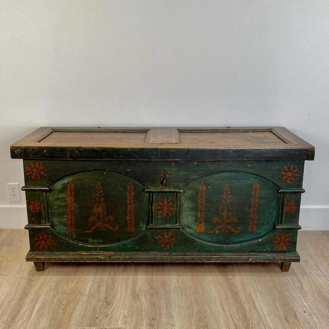 Blue Dowry Chest, American Circa 1810 For Sale - Image 8 of 8