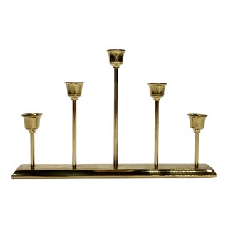 Vintage Graduated Brass Candlestick Holder For Sale