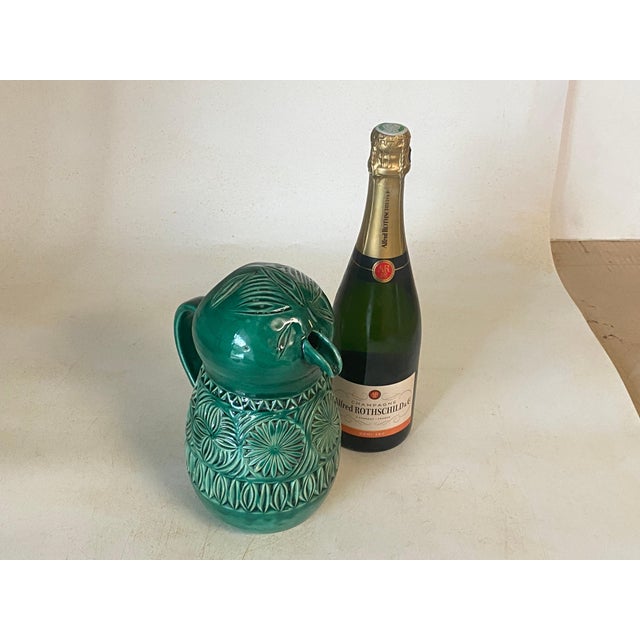 English Majolica Green Bird Jug, 1960 For Sale - Image 10 of 14
