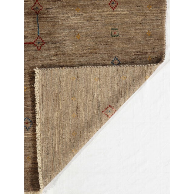 1980s Vintage Hand-Knotted Persian Gabbeh Rug 9'8" X 13'6" For Sale - Image 5 of 6