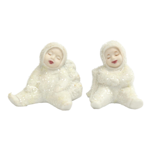 Midcentury German Porcelain Snowbabies, Pair