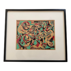 "Prelude in Red" 1947 by Steve Wheeler Tempura and Ink on Paper.