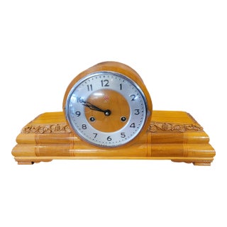 1940s Art Deco Mantle Clock 555 Striking Working! For Sale