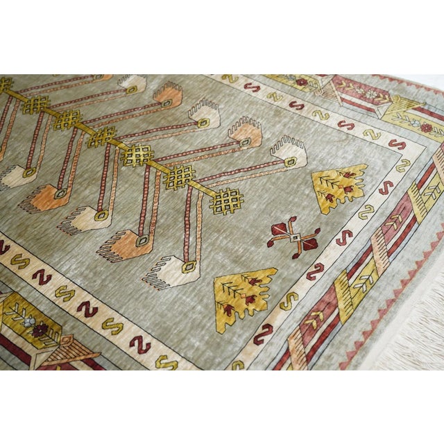 Extremely Fine Antique Turkish Silk Hereke Rug 2'6'' X 3'5'' For Sale In New York - Image 6 of 12