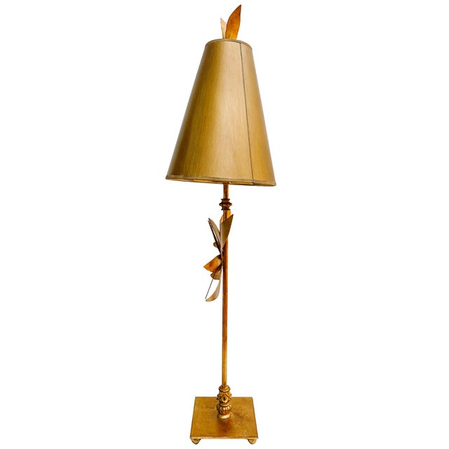 Contemporary Tall & Slender Azalea Gold Table Lamps by Lucas McKearn - a Pair For Sale - Image 10 of 17