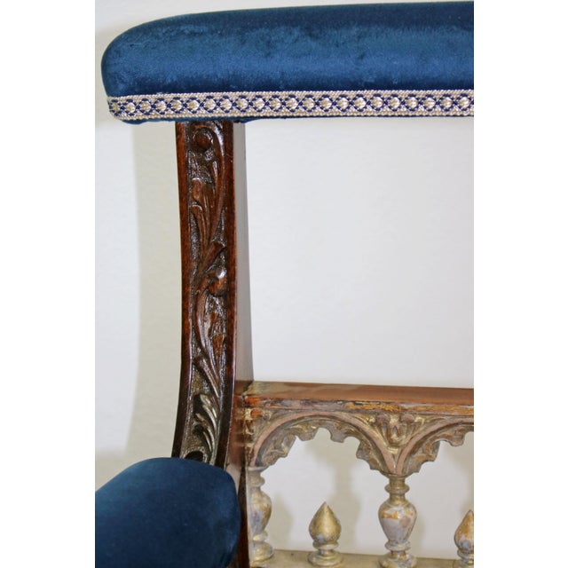 Early 19th Century Set of Blue Armchairs, 1830s For Sale - Image 5 of 16