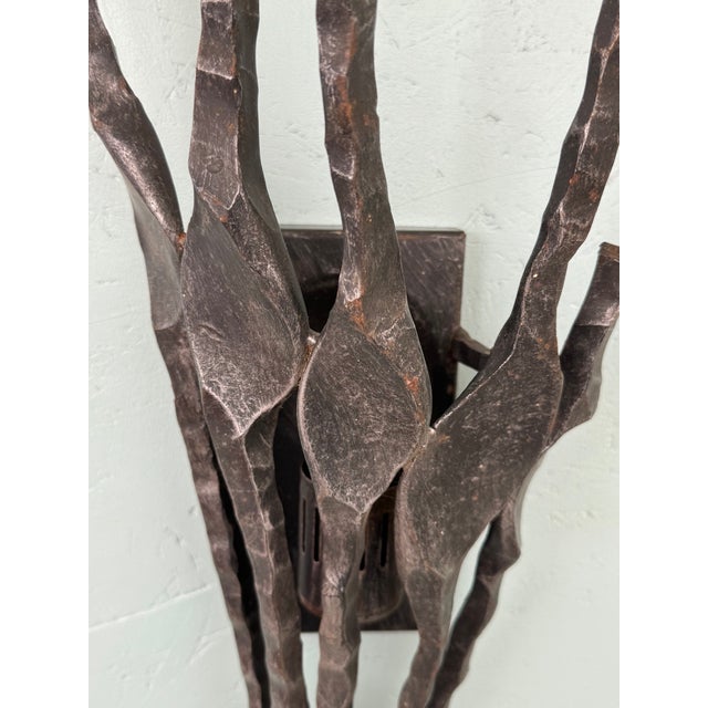 Italian Brutalist Wall Lamp in Iron, 1970s For Sale - Image 12 of 13