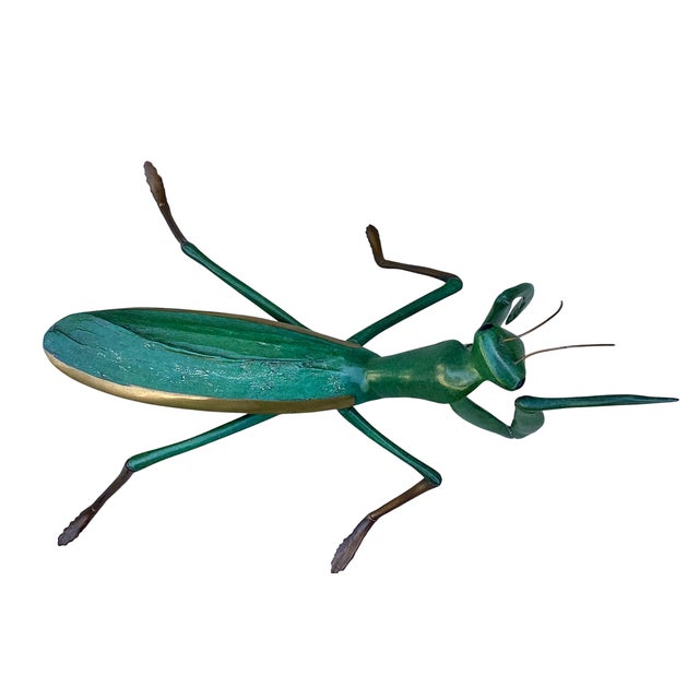 1960s 1960’s Japanese Cold Painted Bronze Praying Mantis Sculpture For Sale - Image 5 of 5