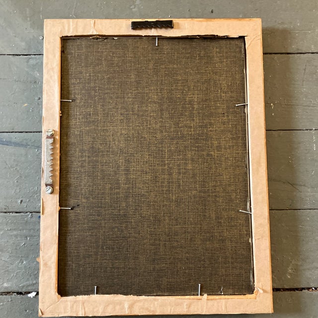 Abstract 1970’s Original Female Nude Watercolor Painting Vintage Faux Bamboo Frame For Sale - Image 3 of 3