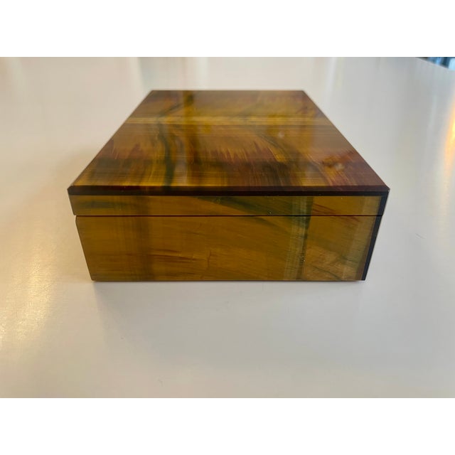 Handmade Tiger's Eye Box, Italy, 1950s For Sale - Image 9 of 11