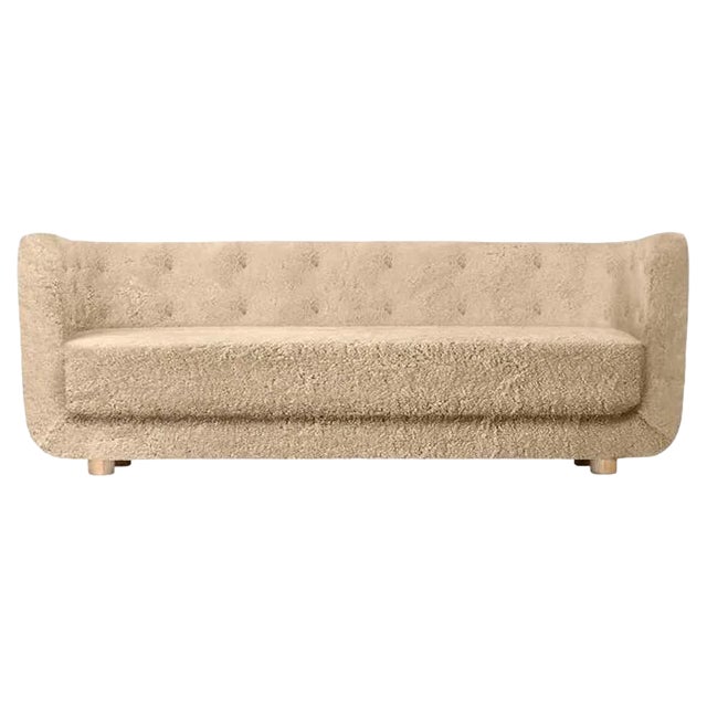 Honey Sheepskin and Natural Oak Vilhelm Sofa by Lassen For Sale