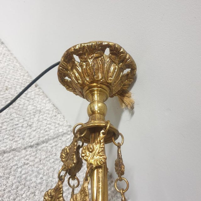 Vintage Gilt Brass Lantern Pendant For Sale - Image 5 of 8
