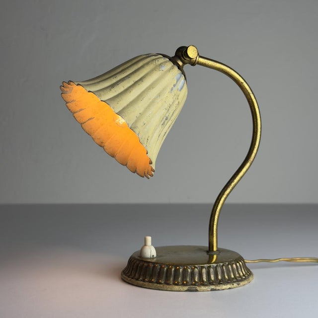 Metal Small Vintage Metal Tulip Table Lamp, Italy, 1950s For Sale - Image 7 of 17