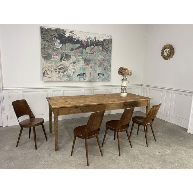 Vintage Farmhouse Table in Pine and Oak, 1920 For Sale - Image 12 of 13