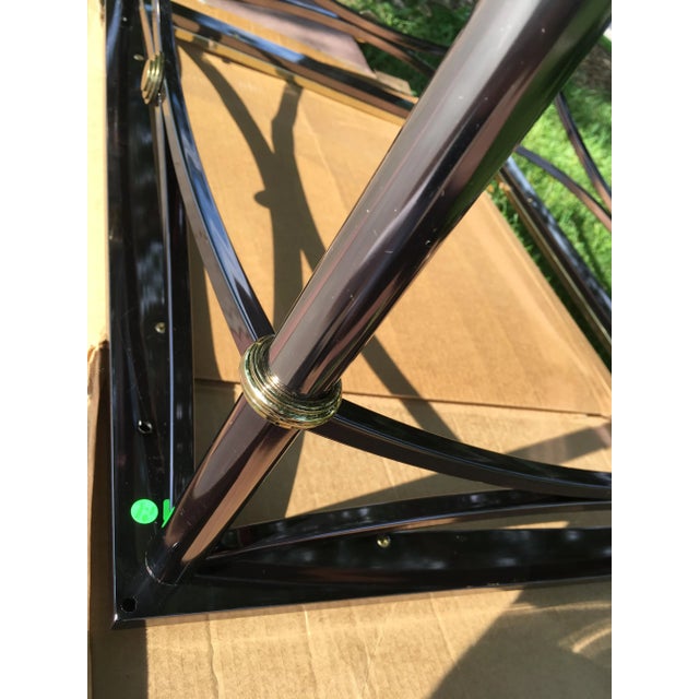 Mid 20th Century Jansen Style Gun Metal End Table With Brass Mounts From Design Institute of America For Sale - Image 11 of 13