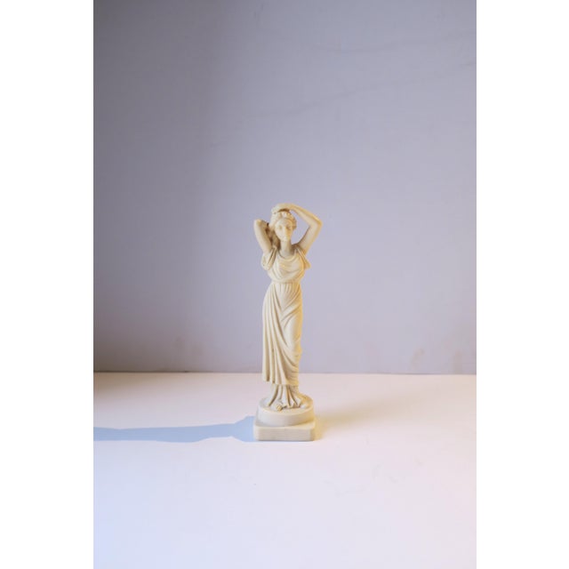 Antique White Italian Neoclassical Female Sculpture Statue, Small For Sale - Image 8 of 10