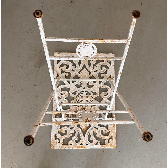 Mid 20th Century Shabby Chic Ornate Folding Metal Side Table For Sale - Image 4 of 6