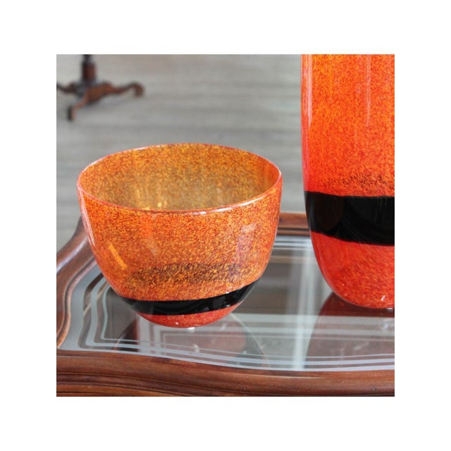 Murano Glass Orange Vases, 1979, Set of 2 For Sale - Image 3 of 11