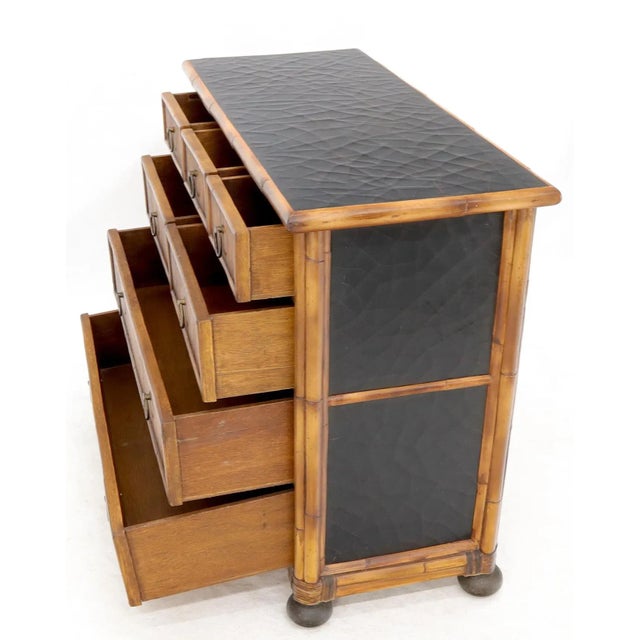 Baker Furniture Company Rattan 7 Drawer Bachelor Chest of Drawers by Baker For Sale - Image 4 of 13