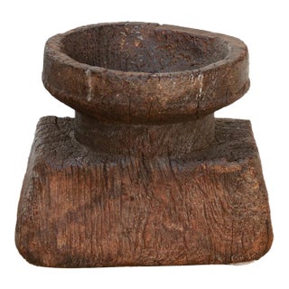 Ancient Oxidized Wood Funnel Seeder For Sale