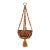 Vintage Brown Macramé Hanging Plant Holder With Tassel For Sale