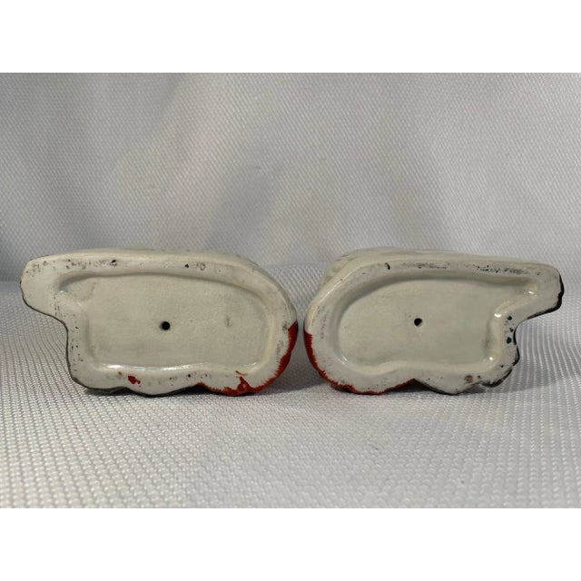 Burnt Orange Antique English Staffordshire Spaniels - a Pair For Sale - Image 8 of 12