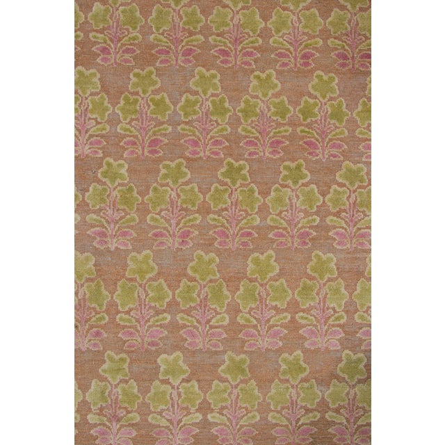 Contemporary Block Print Floral Wool Custom Rug by Rug & Kilim, India For Sale In New York - Image 6 of 10