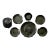1960s Arcoroc France "Coquillage" Black Glass Shell Serving Set – 16 Pieces With Chip & Dip Platter For Sale