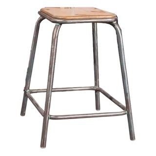 Vintage Industrial French Stacking High Stool from Mullca, 1950s For Sale
