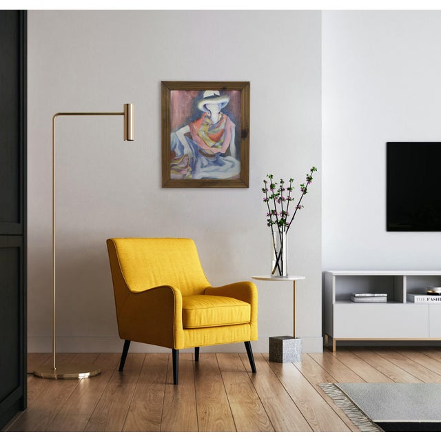 Paper Rare Illuminated Art Print "Lady With Hat" For Sale - Image 7 of 7