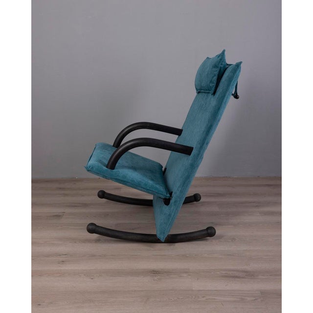 Vintage Blue Rocking Chair by Burkhard Vogtherr for Arflex, 1980s For Sale - Image 11 of 11