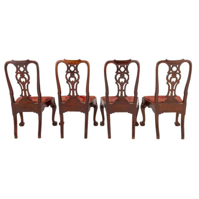Set of Four Portuguese Carved Mahogany Dining Chairs, 18th Century For Sale - Image 4 of 5