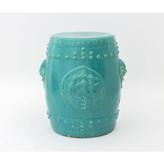 Early 20th Century Chinese Turquoise Glazed Ceramic Garden Seat For Sale - Image 5 of 11