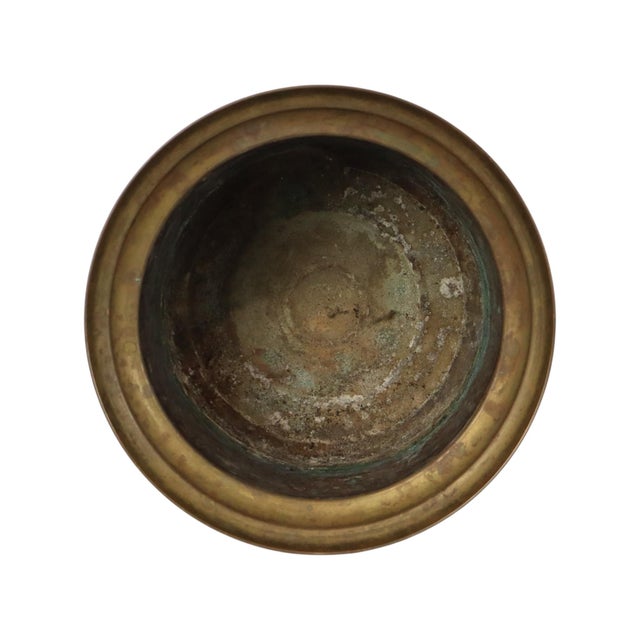 Repoussé Flower Pot in Red Copper and Brass, 1900s For Sale - Image 12 of 16