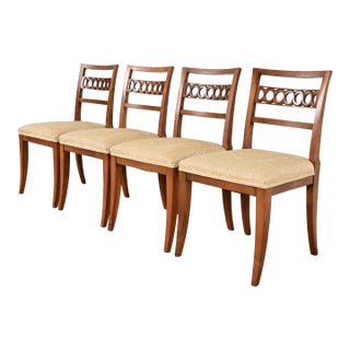 Kindel Furniture Regency Carved Cherry Wood Side Chairs or Dining Chairs, Set of Four For Sale