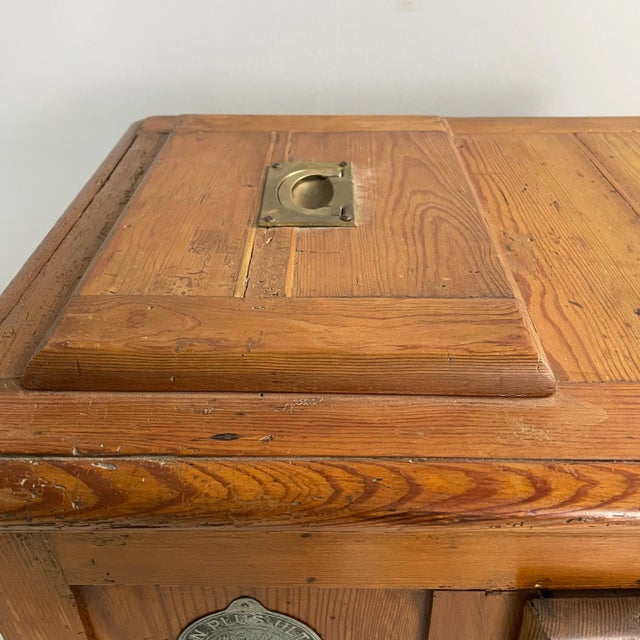 Italian Wood and Brass Ice Box, 1930s For Sale - Image 9 of 18
