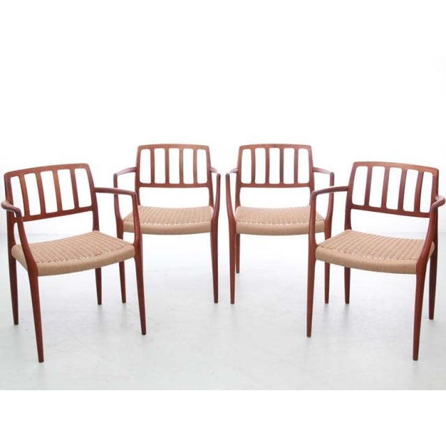 Mid-Century Scandinavian Modern Teak Armchairs Model 66 attributed to Niels O. Møller, 1960s, Set of 4 For Sale - Image 16 of 18