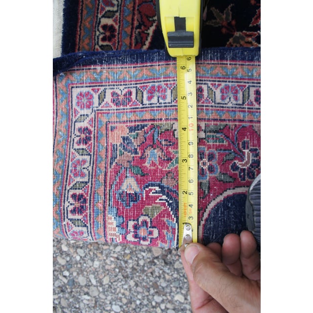 Persian Vintage Square Persian Vase Floral Bird & Butterfly Area Rug For Sale - Image 3 of 6