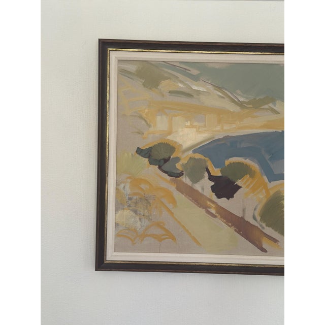 Original Mid Century Swedish Oil on Canvas – “Coastal Fragments” by Alex Öberg – Framed 67 × 58 cm (26.4" × 22.8") A...