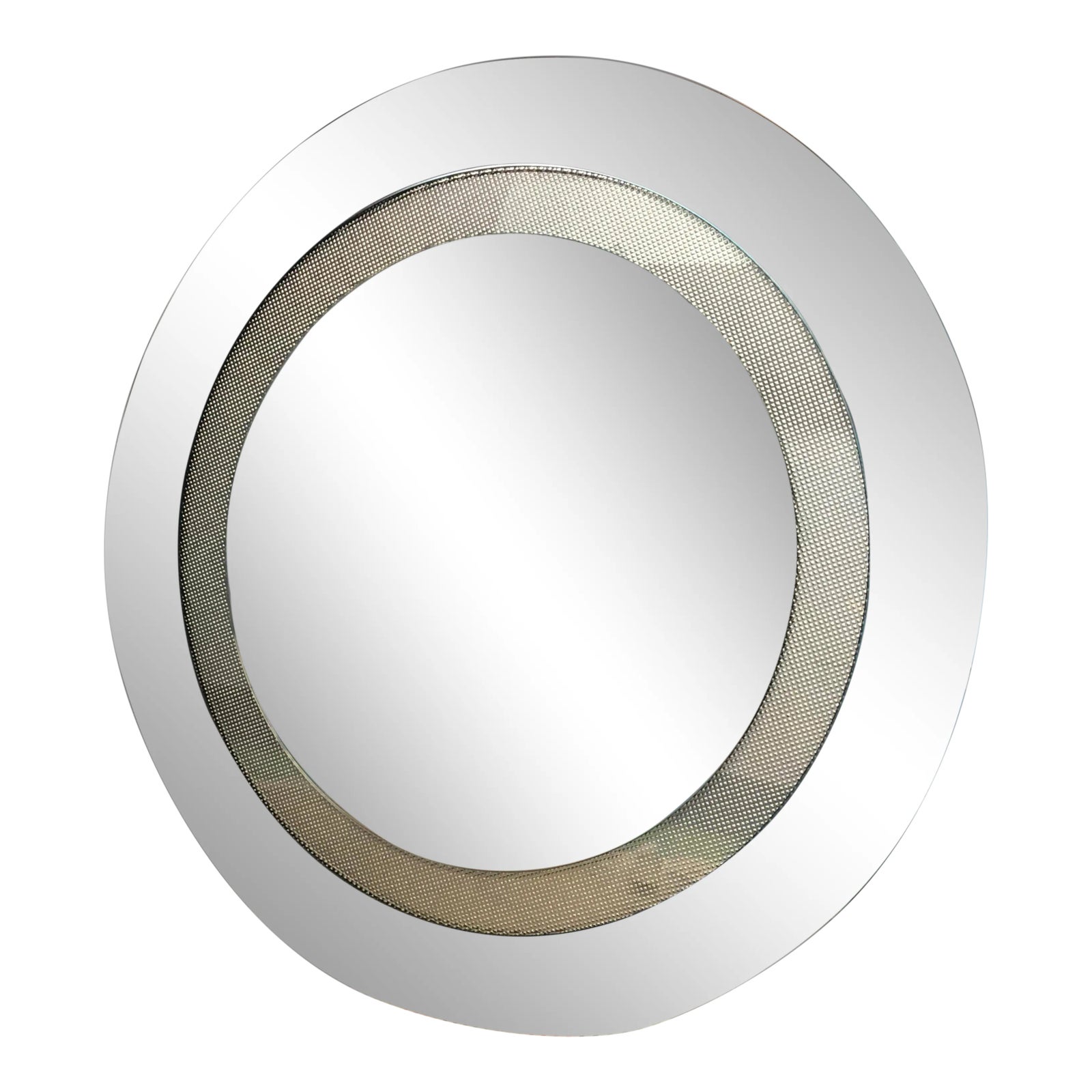 Blue Tinted Round Wall Mirror Chairish