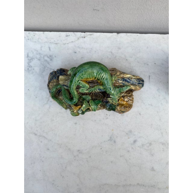 Mid 19th Century Rare Majolica Palissy Lizard Joseph Landais Circa 1860 For Sale - Image 5 of 11