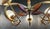 1960s 1960s Japanese Wood and Brass 5-Light Tulip Chandelier With Original Textured-Glass Shades For Sale - Image 5 of 12